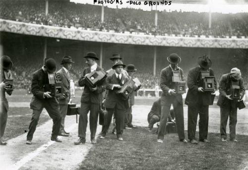 Photographers at the Polo Grounds photograph, circa 1914