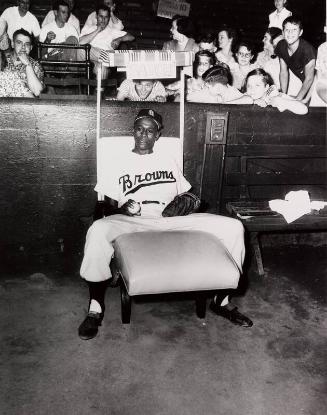 Satchel Paige in Bullpen photograph, 1952 June 24