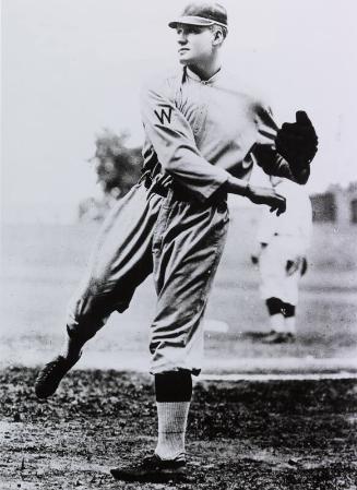 Walter Johnson Pitching photograph, circa 1910