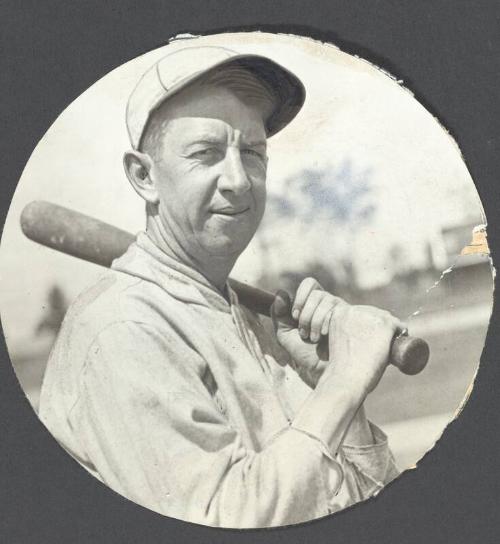 Circular Eddie Collins photograph, undated