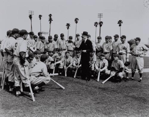 Connie Mack and Philadelphia Athletics photograph, between 1946 and 1949