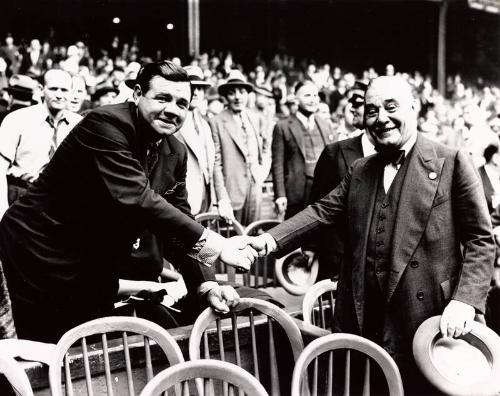 Babe Ruth and Jacob Ruppert photograph, 1937 October 07