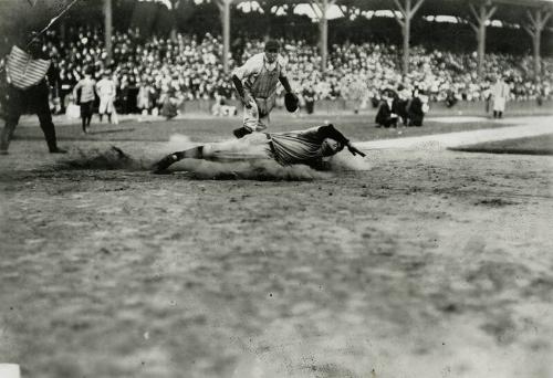 Ty Cobb Sliding Into Home Plate photograph, 1908 October 12