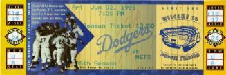 Los Angeles Dodgers versus New York Mets ticket, 1995 June 02