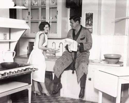 Babe and Claire Ruth Washing Dishes photograph, 1929 April 20