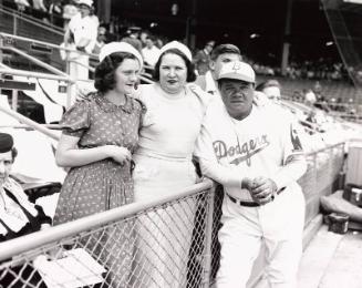 Babe, Claire, and Dorothy Ruth at Dodgers Game photograph, 1938 June 20