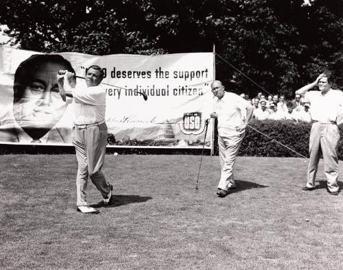 Babe Ruth and Ty Cobb Golfing photograph, 1941 June 28