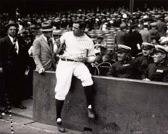 Babe Ruth Signing Autographs for Japanese Naval Officers photograph, 1927 September 29