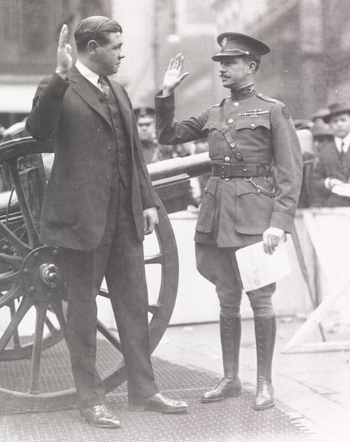 Babe Ruth Enlisting in National Guard photograph, 1924 May 20