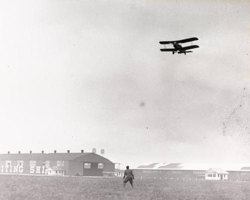 Babe Ruth Catching Baseball Dropped from Plane photograph, 1926