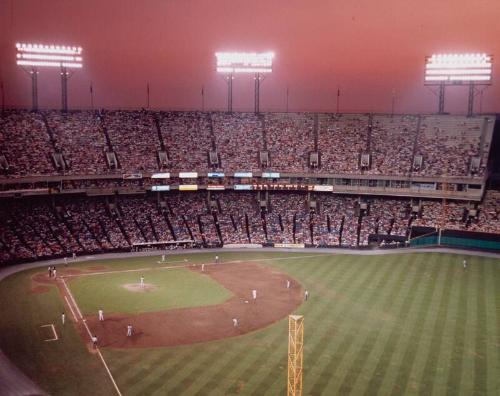 In-Progress Game and Grandstand photograph, 1991 August 21