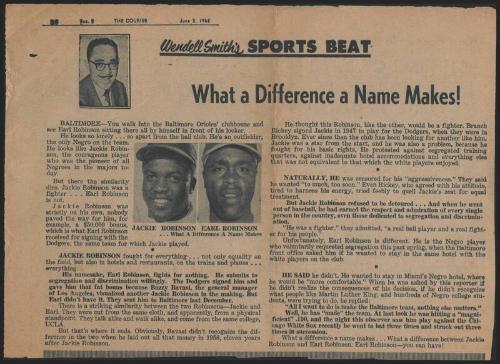 Sports Beat and Change of Pace newspaper columns, 1961 June 03