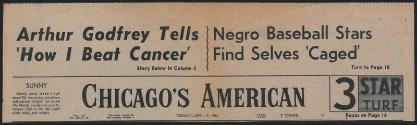 Negro Baseball Stars Find Selves 'Caged' article, 1961 April 04