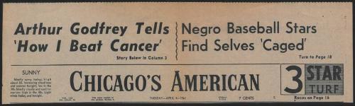 Negro Baseball Stars Find Selves 'Caged' article, 1961 April 04