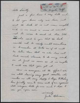 Letter from Jackie Robinson to Wendell Smith, undated