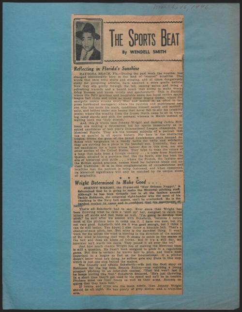 The Sports Beat newspaper column, 1946 March 16