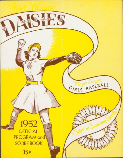 Fort Wayne Daisies program and score book, 1952