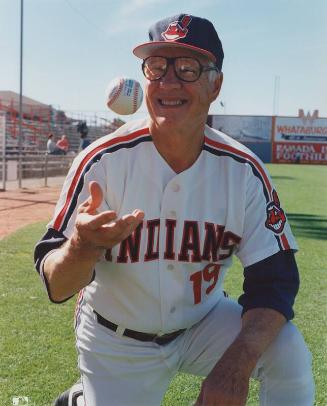 Bob Feller Kneeling photograph, between 1989 and 1993