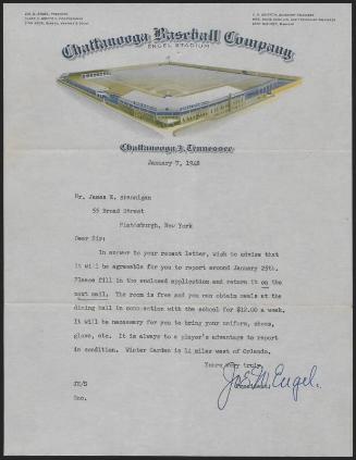 Letter from Joe Engel to James Brannigan, 1948 January 07