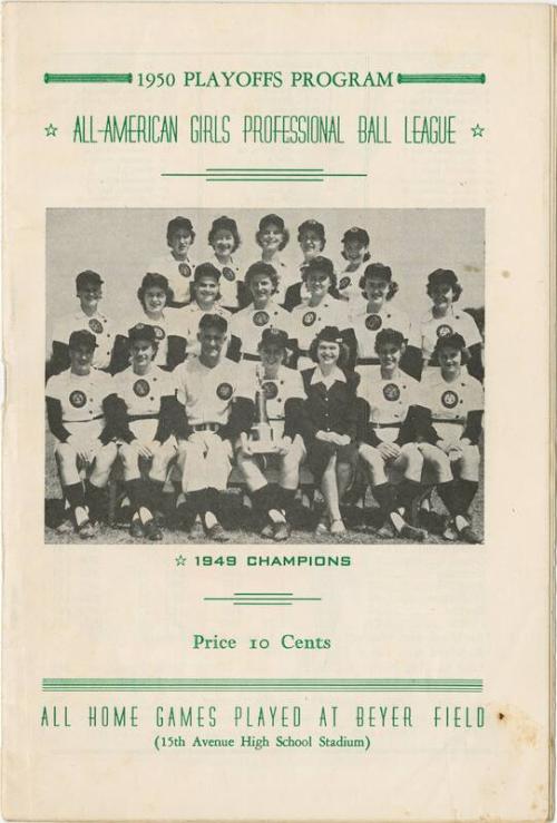 Rockford Peaches Playoff program, 1950