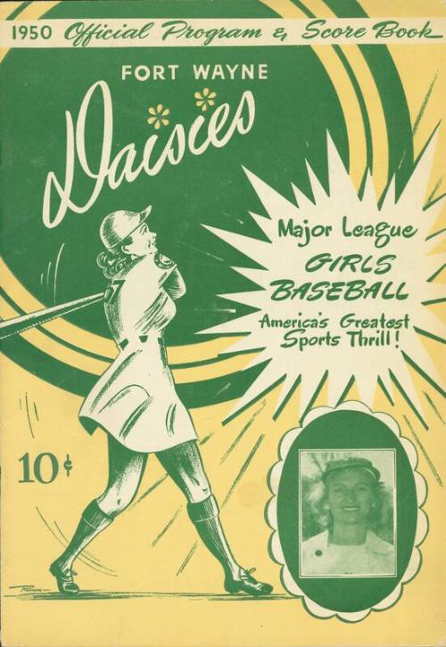 Fort Wayne Daisies program and score book, 1950