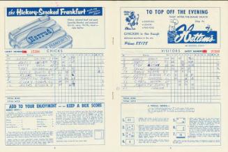 Grand Rapids Chicks program and score book, 1953