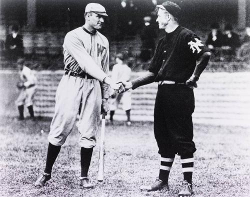 Walter Johnson with Christy Mathewson Photograph, 1912 April 02