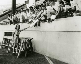 Fredda Acker Signing Autographs at Spring Training photograph, 1947