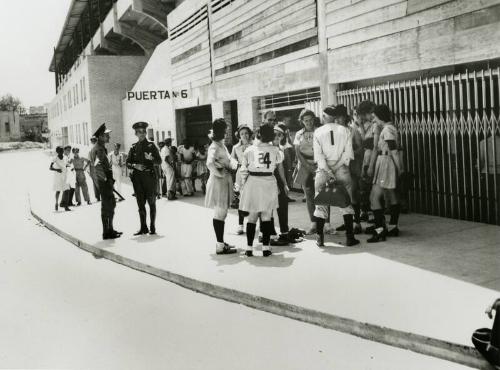 Johnny Rawlings with Grand Rapids Chicks at Spring Training in Cuba photograph, 1947