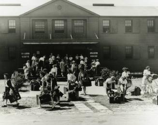 All-American Girls Professional Baseball League Players Leaving Opa-Locka House photograph, und…