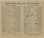 South Bend Blue Sox schedule, 1951