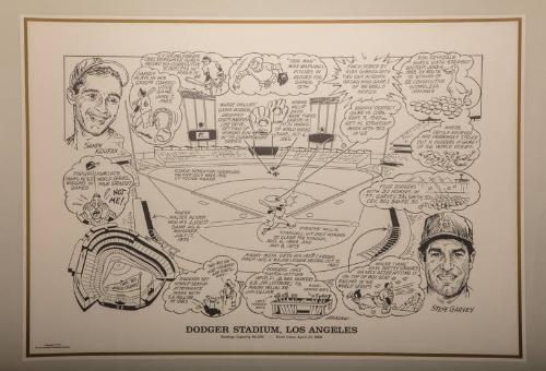 Dodger Stadium cartoon reprint, 1990