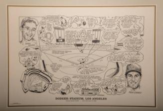 Dodger Stadium cartoon reprint, 1990