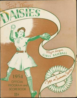 Fort Wayne Daisies program and score book, 1954