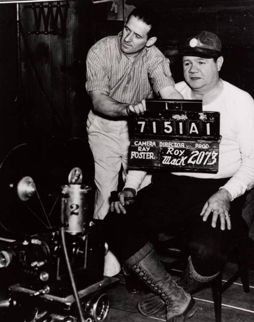 Babe Ruth on set of "Home Run on the Keys" photograph, 1937