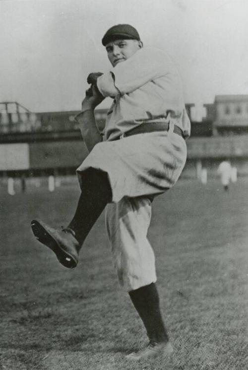 Joe McGinnity Pitching photograph, between 1902 and 1908