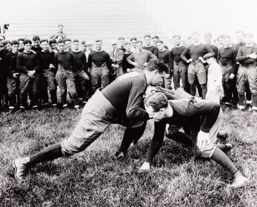 Babe Ruth Playing Football photograph, undated