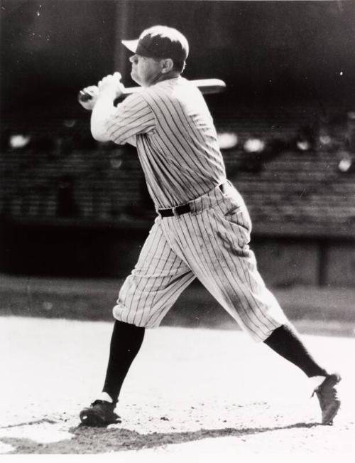 Babe Ruth Batting photograph, between 1920 and 1934