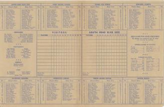 South Bend Blue Sox scorecard, 1946