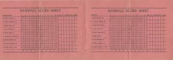 Springfield Sallies versus Chicago Colleens scorecard, 1950