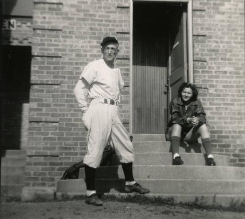 Mildred Earp with Manager John "Johnny" Rawlings photograph, 1950