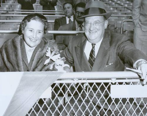 Walter O'Malley and Katherine O'Malley photograph, 1955 October