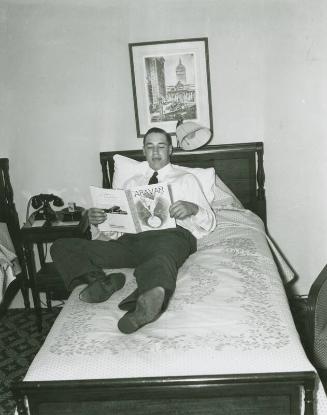 Bob Feller Reads Magazine photograph, circa 1937