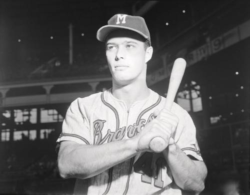 Eddie Mathews negative, between 1953 and 1957