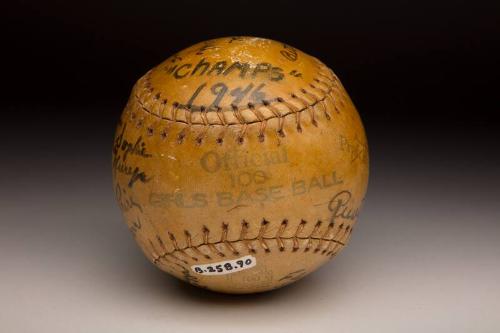 Racine Belles Autographed ball