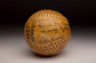 Racine Belles Autographed ball